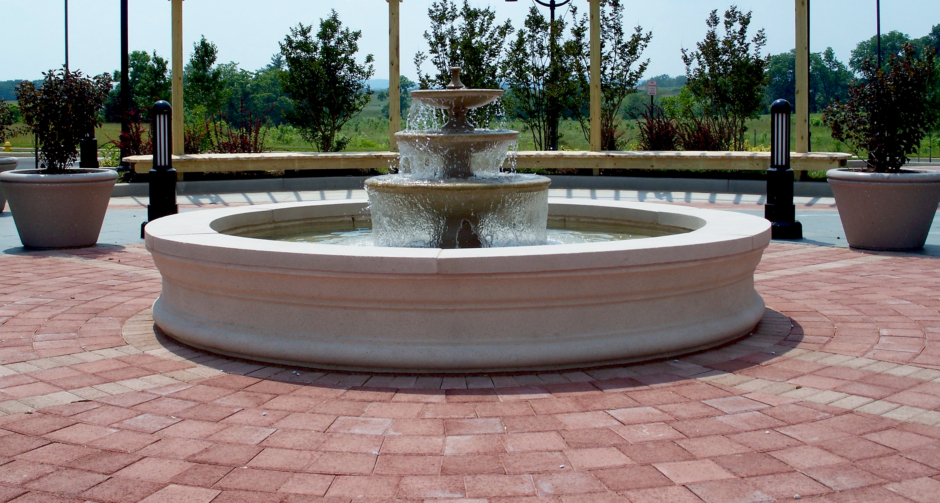 Commercial Patio Paver and Water Fountain