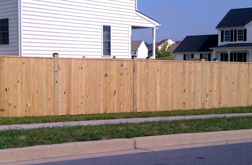 Flat Top Vertical Board Wood Fence