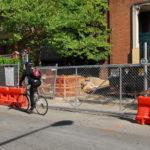 Water Barricade and Chain Link Fence