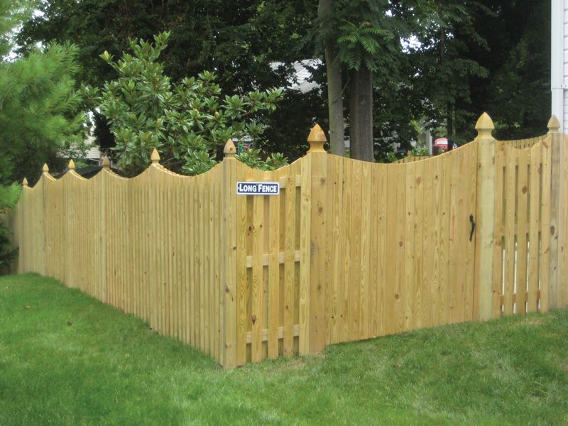 Wood Board on Board Fence with Walk Gate