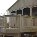 Wood Deck and Railing with Screened Porch