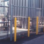 Yellow Safety Bollards and Fence