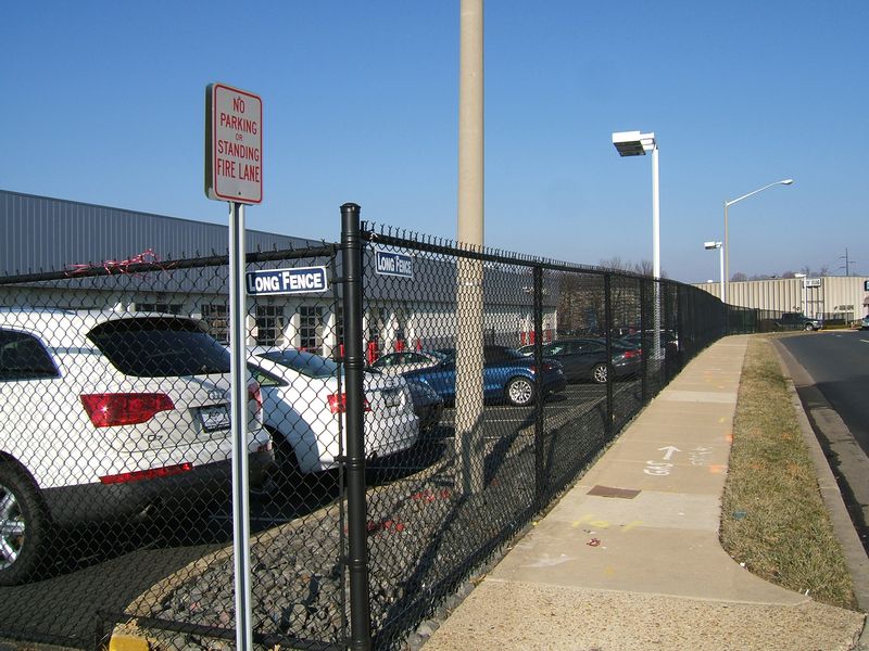 Vinyl Coated Chain Link Fence Parking Lot