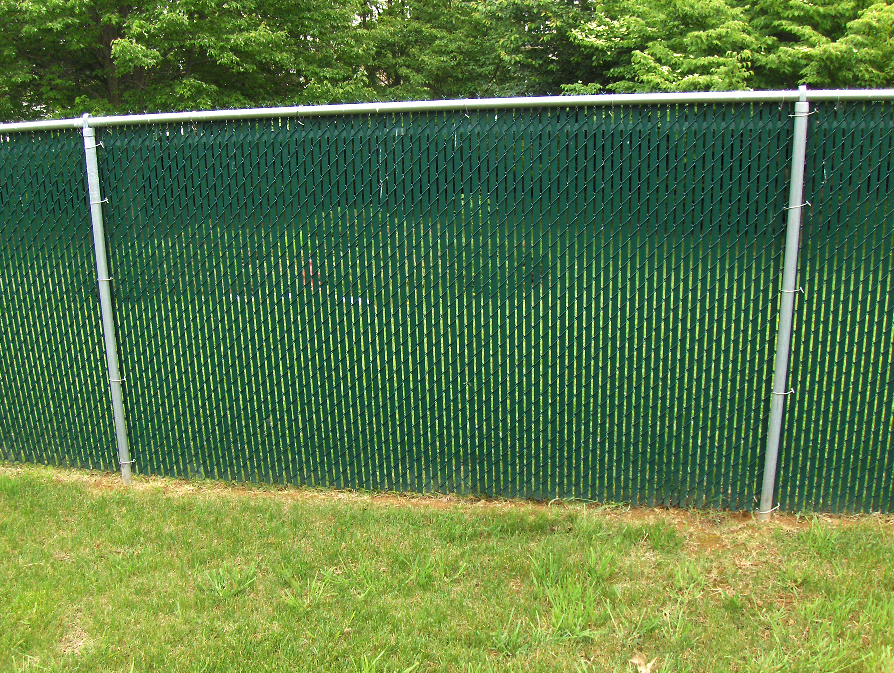 Chain Link with Green Privacy Slats