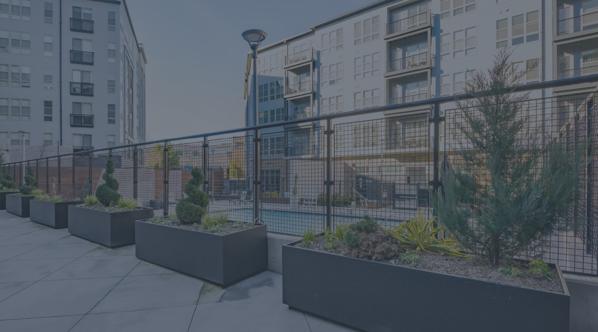 Pool Side Fence near Residential Building