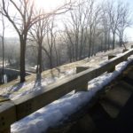 Timber Guardrail and Snow