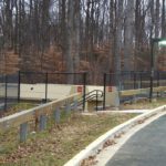 Timber Guardrail and Street Lamp