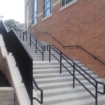 Iron Pipe Handrail on Stairs