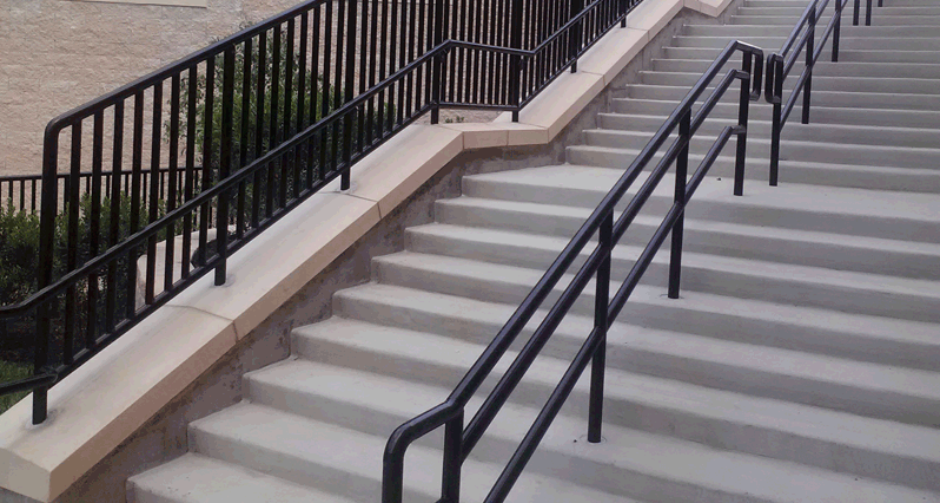 Iron Handrail on Outdoor Stairs