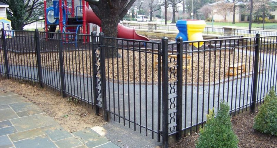 Ornamental Custom Iron Fence on Playground