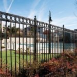 Ornamental Iron Diplomat Fence Near Pool