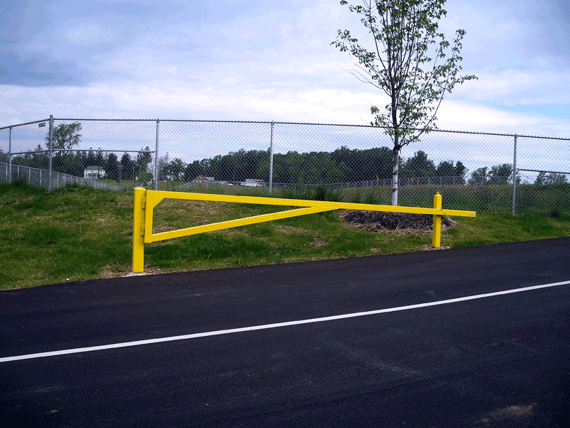 Parking Lot Gates Long Fence