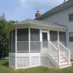 White Composite and Vinyl Screened Porch