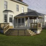 Vinyl Screened Porch and Stairs