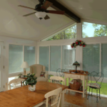 Sunroom Interior with Window Shades