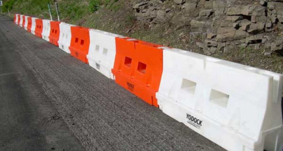 Water Barrier on Road Side