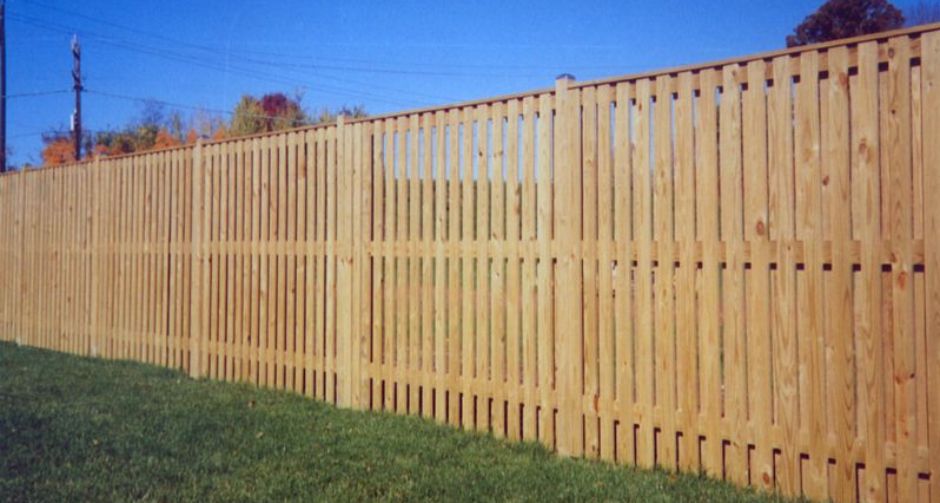 Lawn Board on Board Wood Fence