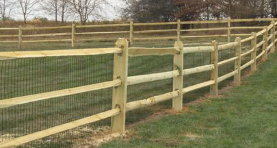 Welded Wire Wood Fence Split Rail