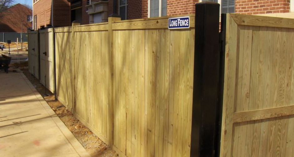 Vertical Board Flat Top Wood Fence