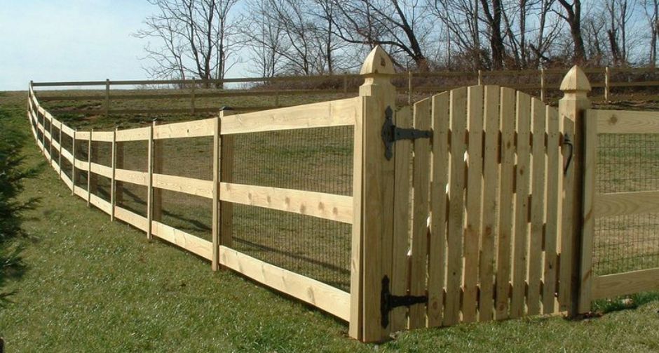 Wood Paddock Fence with Wire