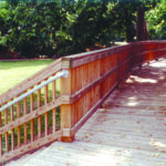 Wood Safety Railing on Park Walkway