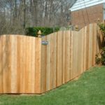 Wood Vertical Board Fence on Landscape