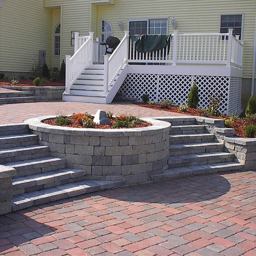 Outdoor Patio with Stone Stairs