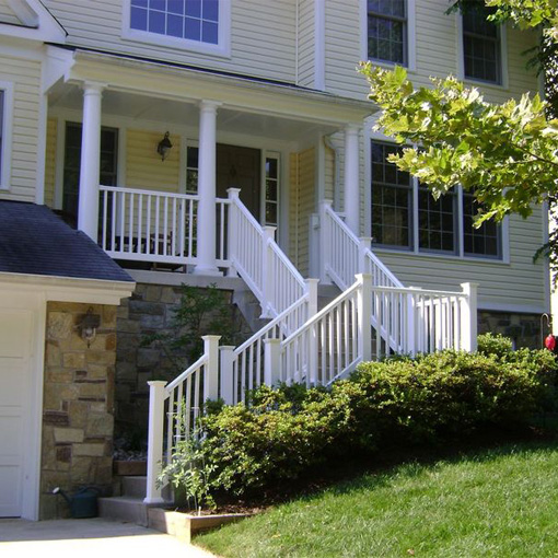 White Vinyl Handrail for Stairs