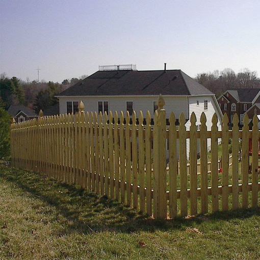 Wood Picket Stockade Fence