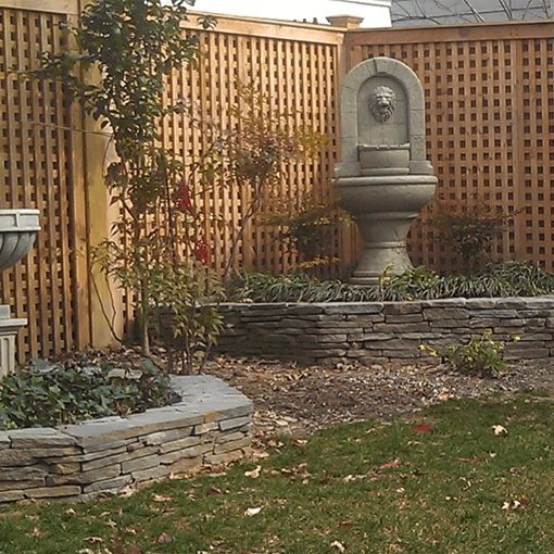 Wood Privacy Fence in the Garden