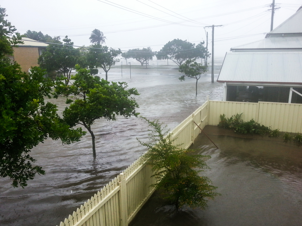 Fence in a flooded area