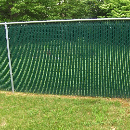 Chain Link Fence with Privacy Slats