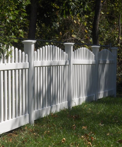 Residential white picket fence